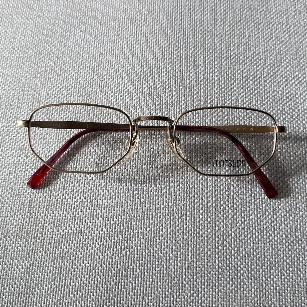 Matsuda Nicole M2866 Geometric Titanium 23K Gold Plated Eyeglass Frames - Picture 12 of 15